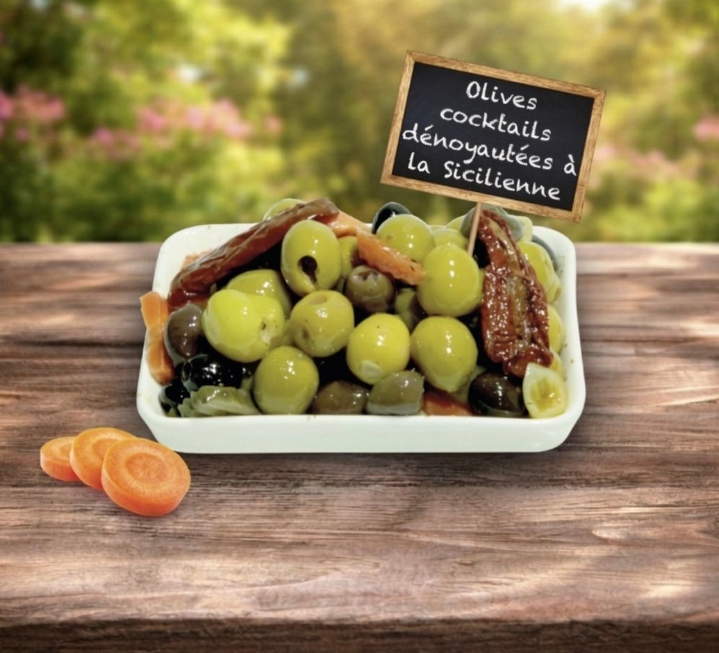 Les olives cocktails dénoyautées